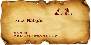 Lutz Mátyás névjegykártya